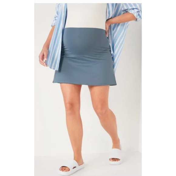 Old Navy Women's Maternity PowerSoft Light Gray Stretchy Skort Size Large - Picture 1 of 9